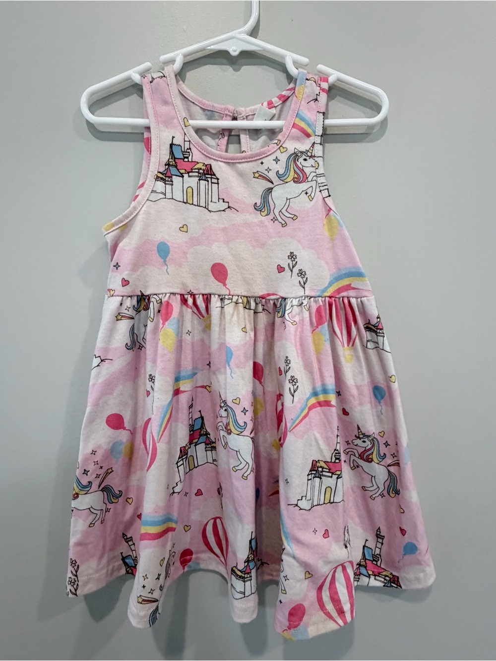 SHEIN Girls Unicorn Rainbow Dress | 18–24 Months | Pink Fantasy Print